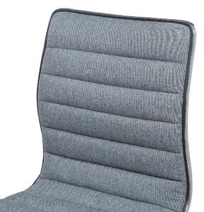 Sada 2 barových stoličiek sivé látkové sedadlo strieborný rám výškovo nastaviteľný