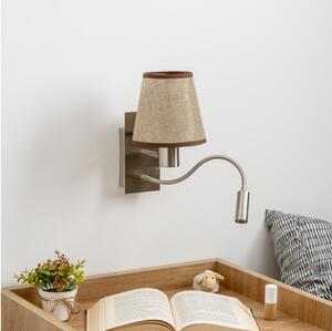 Brilagi - LED Nástenná lampa NUBILA 1xE27/25W/230V + LED/3W chróm/hnedá