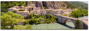 Obraz na plátne - Sisteron v Provence - panoráma 5235A (105x35 cm)
