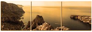 Obraz na plátne - Majestátna krajina s pokojným morom - panoráma 5233FB (150x50 cm)