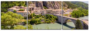 Obraz na plátne - Sisteron v Provence - panoráma 5235C (90x30 cm)