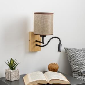 Brilagi - LED Nástenná lampa NUBILA WOOD 1xE27/25W/230V + LED/3W dub/hnedá