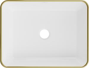 Mexen Catia umývadlo na dosku 48 x 37 cm, biela/zlatý okraj - 21314805