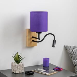 Brilagi - LED Nástenná lampa NUBILA WOOD 1xE27/25W/230V + LED/3W dub/fialová