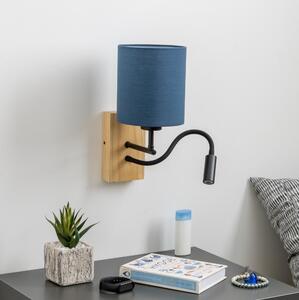 Brilagi - LED Nástenná lampa NUBILA WOOD 1xE27/25W/230V+ LED/3W dub/tmavomodrá