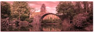 Obraz na plátne - Most v parku v Kromlau - panoráma 5246VA (105x35 cm)