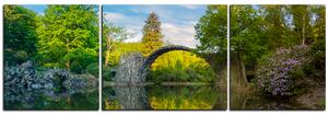 Obraz na plátne - Most v parku v Kromlau - panoráma 5246C (90x30 cm)