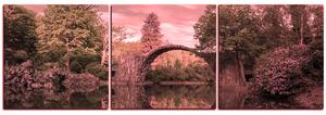 Obraz na plátne - Most v parku v Kromlau - panoráma 5246VB (90x30 cm)