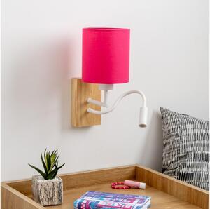Brilagi - LED Nástenná lampa NUBILA WOOD 1xE27/25W/230V + LED/3W dub/ružová
