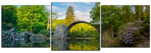 Obraz na plátne - Most v parku v Kromlau - panoráma 5246D (90x30 cm)