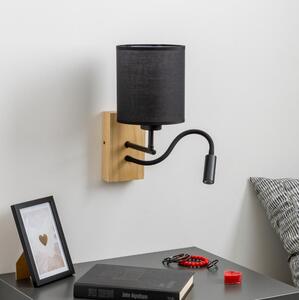 Brilagi - LED Nástenná lampa NUBILA WOOD 1xE27/25W/230V + LED/3W dub/čierna
