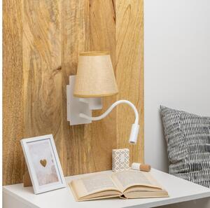 Brilagi - LED Nástenná lampa NUBILA 1xE27/25W/230V +LED/3W biela/svetlohnedá