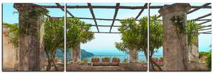 Obraz na plátne - Staroveká záhrada na morskom pobreží - panoráma 5249C (90x30 cm)
