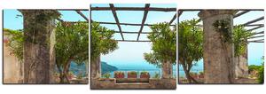 Obraz na plátne - Staroveká záhrada na morskom pobreží - panoráma 5249D (90x30 cm)