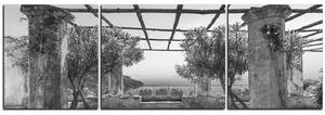 Obraz na plátne - Staroveká záhrada na morskom pobreží - panoráma 5249QC (90x30 cm)
