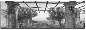 Obraz na plátne - Staroveká záhrada na morskom pobreží - panoráma 5249QA (105x35 cm)