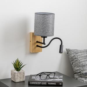 Brilagi - LED Nástenná lampa NUBILA WOOD 1xE27/25W/230V + LED/3W dub/šedá
