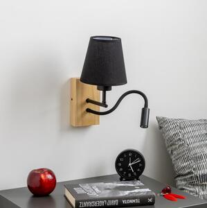 Brilagi - LED Nástenná lampa NUBILA WOOD 1xE27/25W/230V + LED/3W dub/čierna
