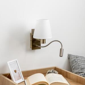 Brilagi - LED Nástenná lampa NUBILA 1xE27/25W/230V + LED/3W mosadz/biela
