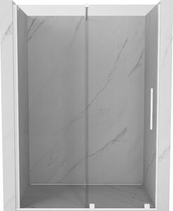 Mexen Velar posúvacie sprchové dvere 140 cm, Priehľadné, Biele - 871-140-000-01-20