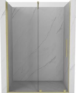 Mexen Velar posúvacie sprchové dvere 160 cm, Priehľadné, zlaté kefované - 871-160-000-01-55