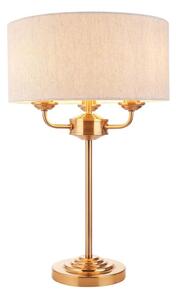 Endon 110721 - Stolná lampa HIGHCLERE 3xE14/18W/230V béžová/mosadz