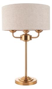 Endon 110721 - Stolná lampa HIGHCLERE 3xE14/18W/230V béžová/mosadz