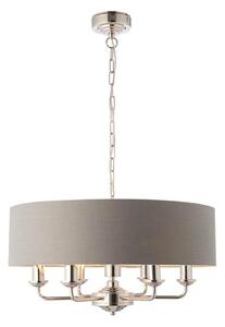 Endon 94373 - Luster na reťazi HIGHCLERE 6xE14/40W/230V šedá/lesklý chróm