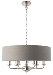 Endon 94373 - Luster na reťazi HIGHCLERE 6xE14/40W/230V šedá/lesklý chróm