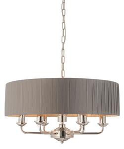 Endon 94397 - Luster na reťazi HIGHCLERE 6xE14/40W/230V šedá/lesklý chróm