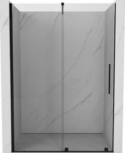 Mexen Velar posúvacie sprchové dvere 130 cm, Priehľadné, Čierne - 871-130-000-01-70