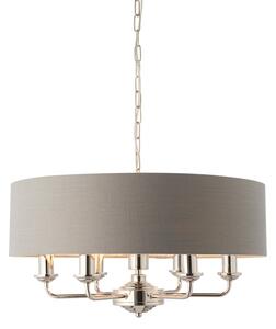 Endon 94373 - Luster na reťazi HIGHCLERE 6xE14/40W/230V šedá/lesklý chróm