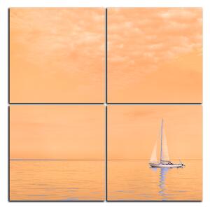 Obraz na plátne - Plachetnica na mori - štvorec 3248FE (100x100 cm)