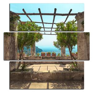 Obraz na plátne - Staroveká záhrada na morskom pobreží - štvorec 3249D (75x75 cm)