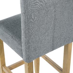 Sada 2 barových stoličiek sivá čalúnená tkanina podnožka moderný súčasný štýl