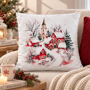 Sendia Textil Dekoračný vankúš VIANOČNÁ DEDINKA 45 × 45 cm