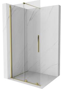 Mexen Velar, posuvné dvere do otvoru typ Walk-In 80 cm, 8mm číre sklo, zlatá lesklá, 871-080-000-03-50