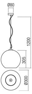 Redo 01-2076 - Luster na lanku BOWL 1xE27/42W/230V pr. 30 cm meď
