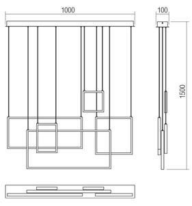 Redo 01-2318 - LED Stmievateľný luster na lanku PLANA LED/80W/230V čierna