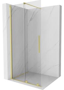 Mexen Velar posúvacie sprchové dvere Walk-in 100 cm, Priehľadné, zlaté kefované - 871-100-000-03-55