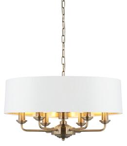 Endon 98933 - Luster na reťazi HIGHCLERE 6xE14/40W/230V biela/mosadz