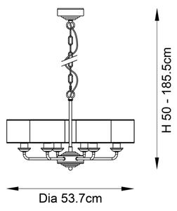 Endon 98936 - Luster na reťazi HIGHCLERE 6xE14/28W/230V biela/mosadz