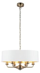 Endon 98933 - Luster na reťazi HIGHCLERE 6xE14/40W/230V biela/mosadz