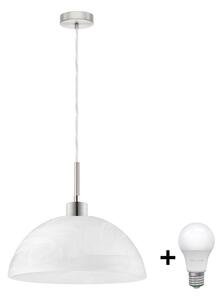 LED luster na lanku 1xE27/60W/230V biely/číry