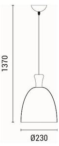 Luster na lanku 1xE27/15W/230V šedá pr. 23 cm