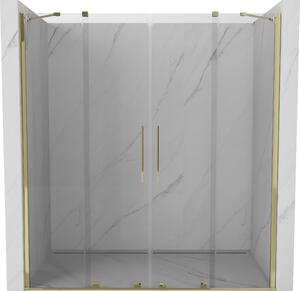 Mexen Velar Duo, posuvné dvere do otvoru 170x200 cm, 8mm číre sklo, zlatá lesklá, 871-170-000-02-50