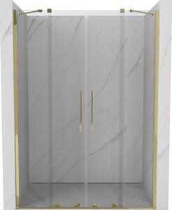 Mexen Velar Duo posúvacie sprchové dvere 140 cm, Priehľadné, zlaté - 871-140-000-02-50