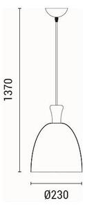 Luster na lanku 1xE27/15W/230V žltá pr. 23 cm