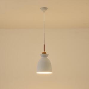 Luster na lanku 1xE27/15W/230V biela pr. 19,5 cm