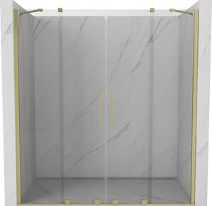 Mexen Velar Duo, posuvné dvere do otvoru 170x200 cm, 8mm číre sklo, zlatá matná, 871-170-000-02-55